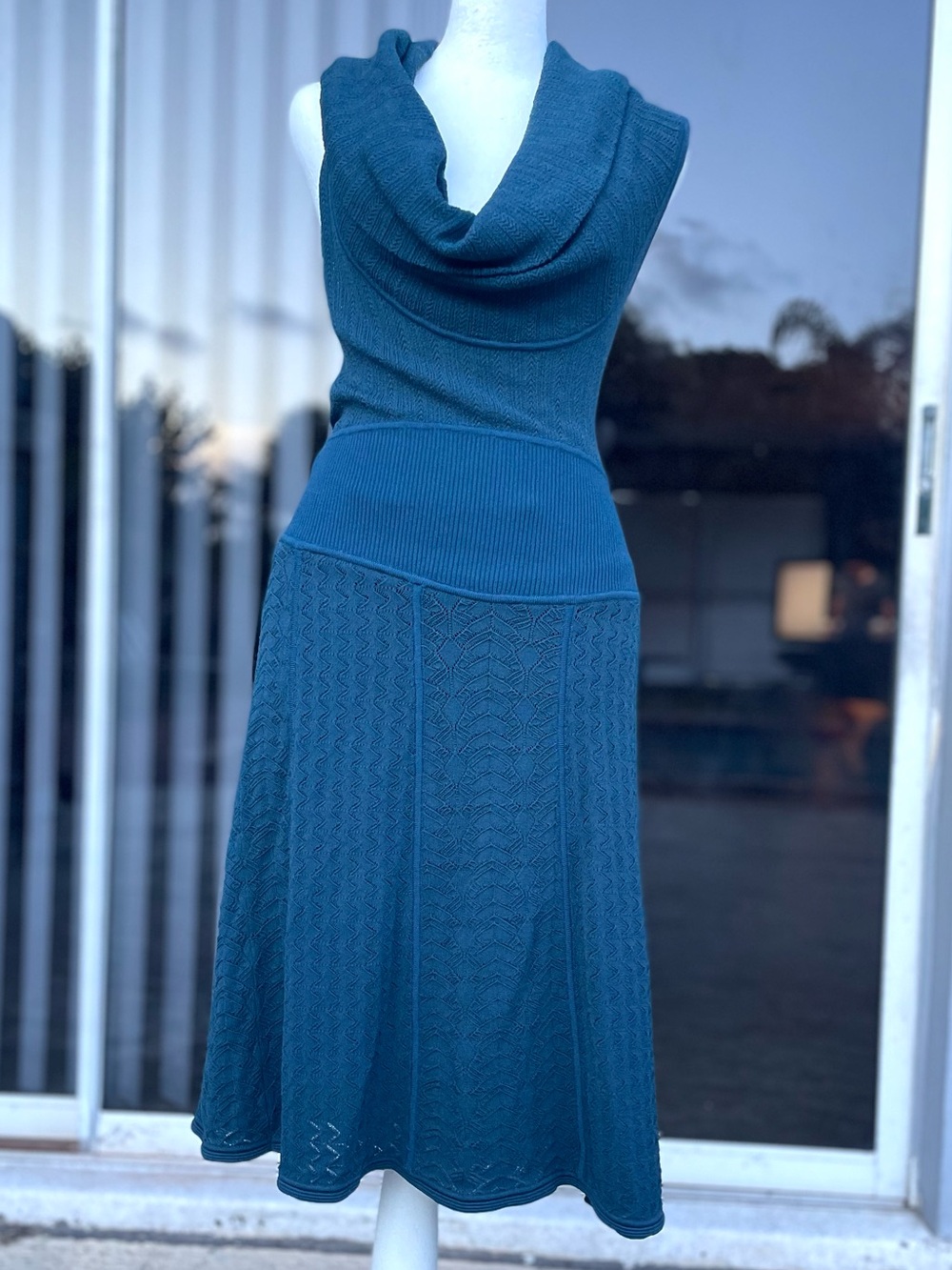 Catherine Malandrino Knit Cowl Neck A-Line Skirted Dress Size XL